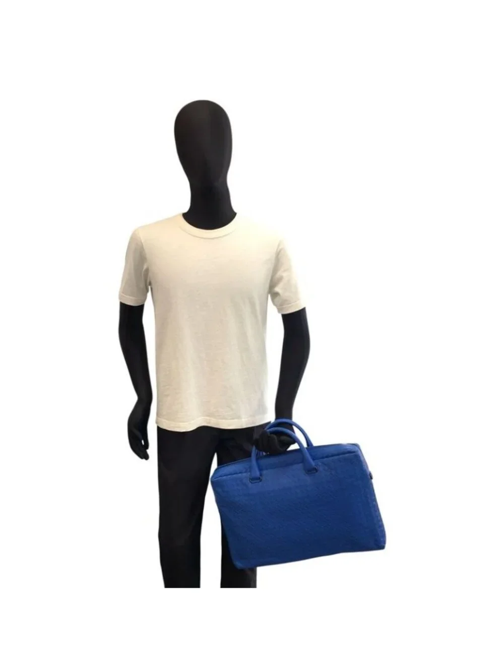 Bottega Veneta Intrecciato Blue Leather Business Bag